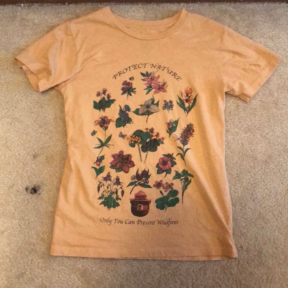 Pastel Orange Smokey The Bear T-Shirt